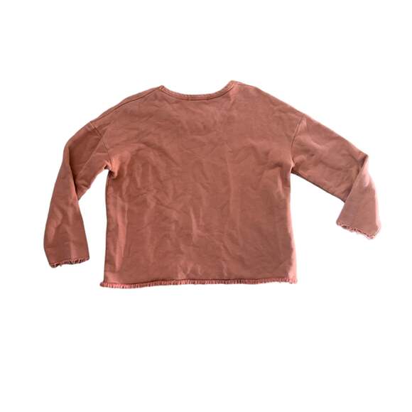 Mango size small crewneck distressed revolve pullover sweatshirt burnt orange - Picture 2 of 6